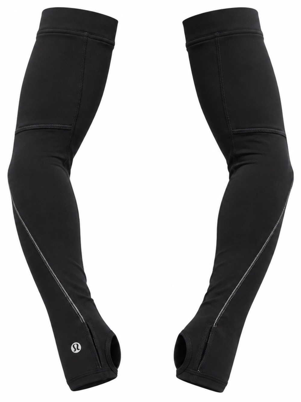 Lululemon Run for It All Arm Warmers M/L Black Running Sleeves Reflective